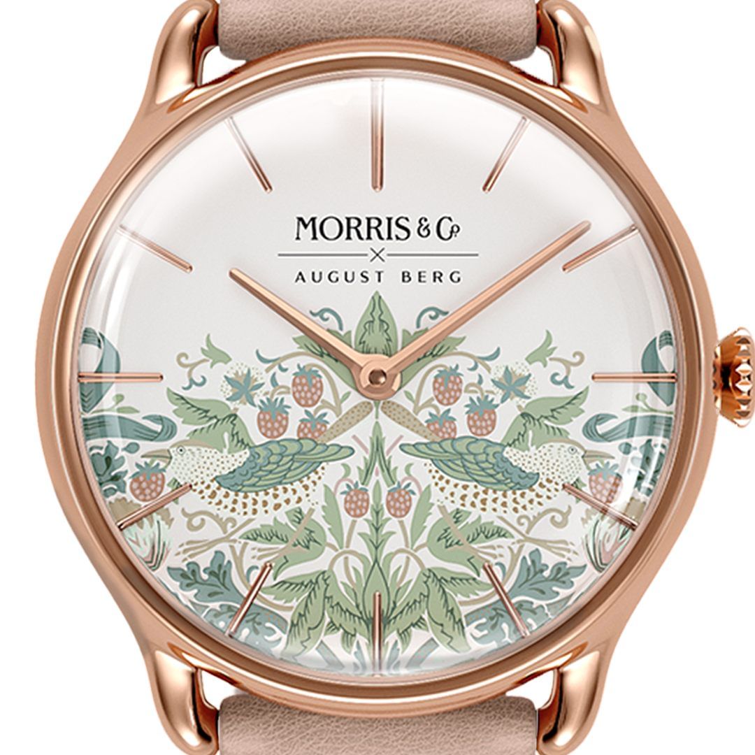 New Simply Strawberry Thief | Cochineal Pink Italian Leather | Rose Gold (2023) - August Berg