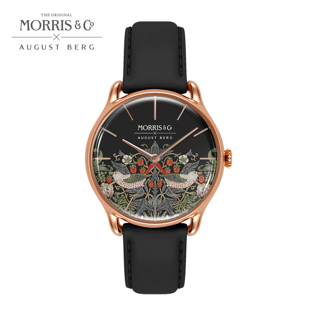 Simply Strawberry Thief Cochineal Black Watch | August Berg Simply Strawberry Thief Cochineal Black Watch | August Berg