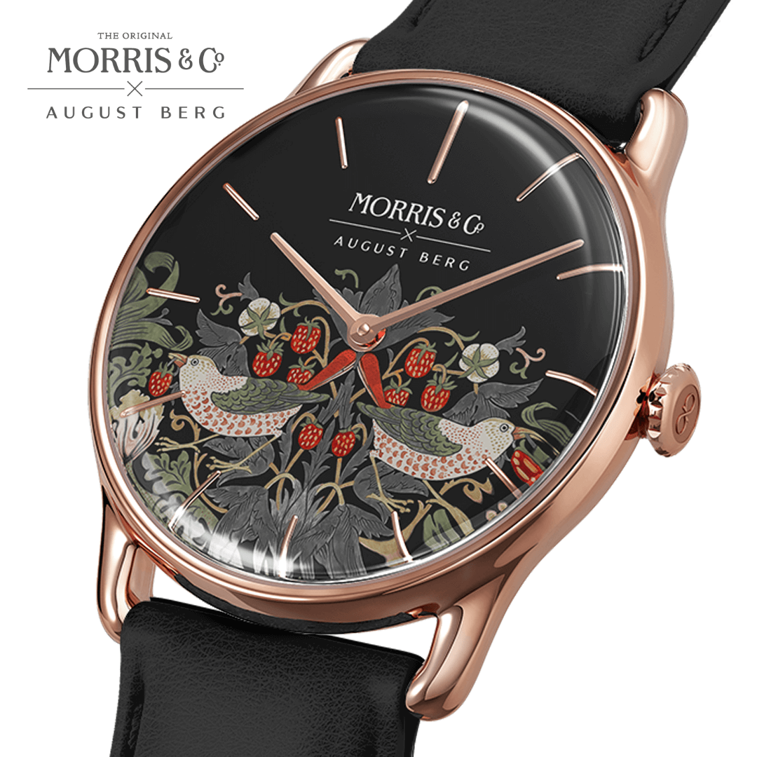 Simply Strawberry Thief Cochineal Black - August Berg
