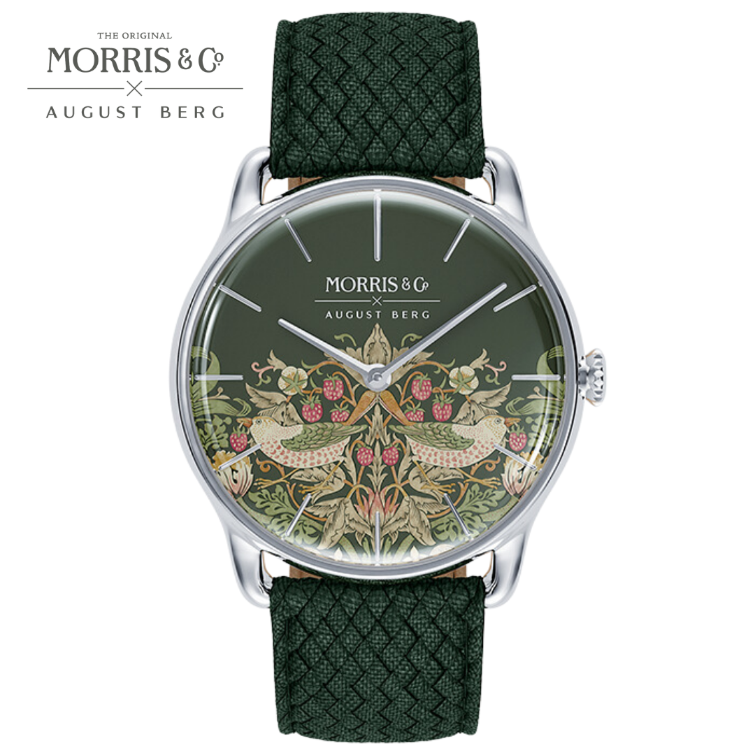 August Berg x Morris & Co. Fennel いちご泥棒 Strawberry Thief Fennel Watch | August Berg x Morris & Co