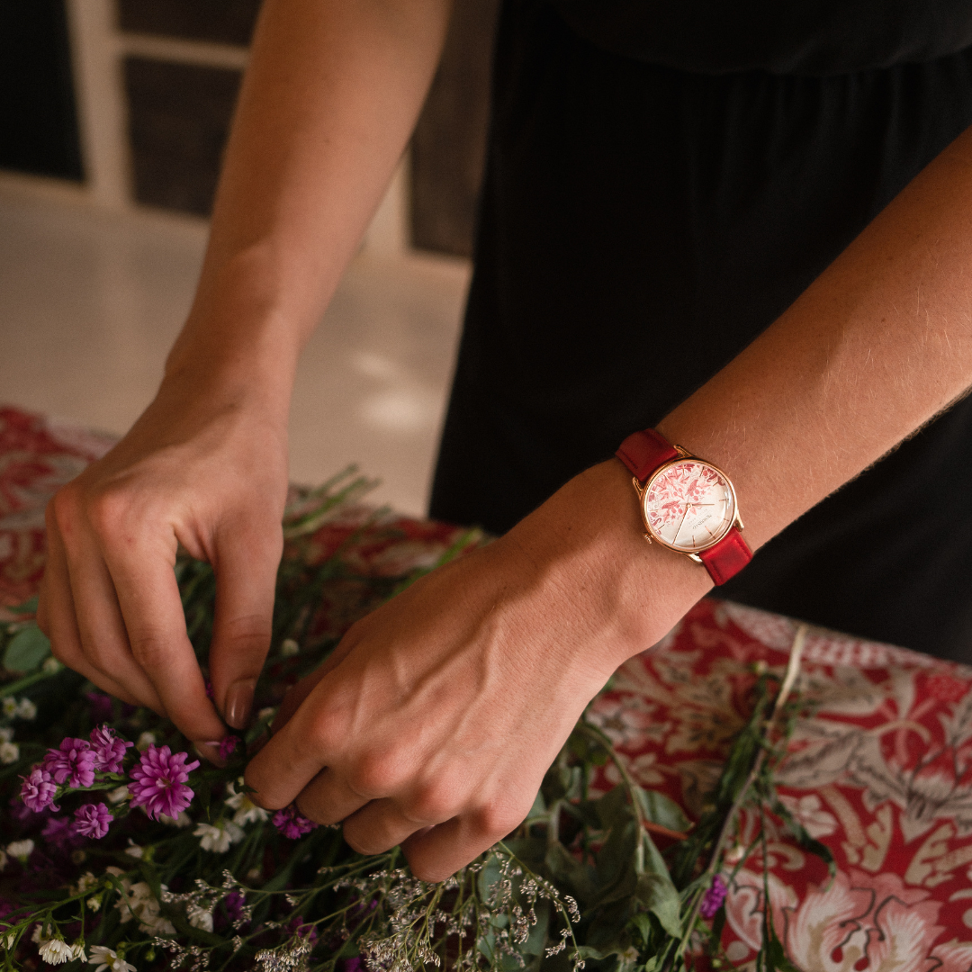 New Simply Strawberry Thief | Madder Rouge Italian Leather | Rose Gold (2023) - August Berg