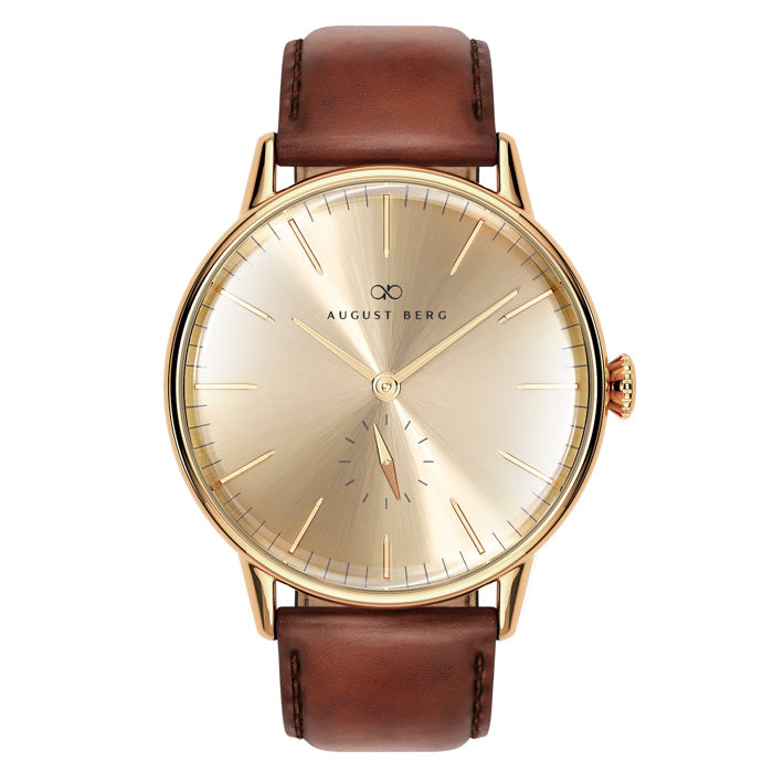 Shine Gold Dark Brown Leather - August Berg