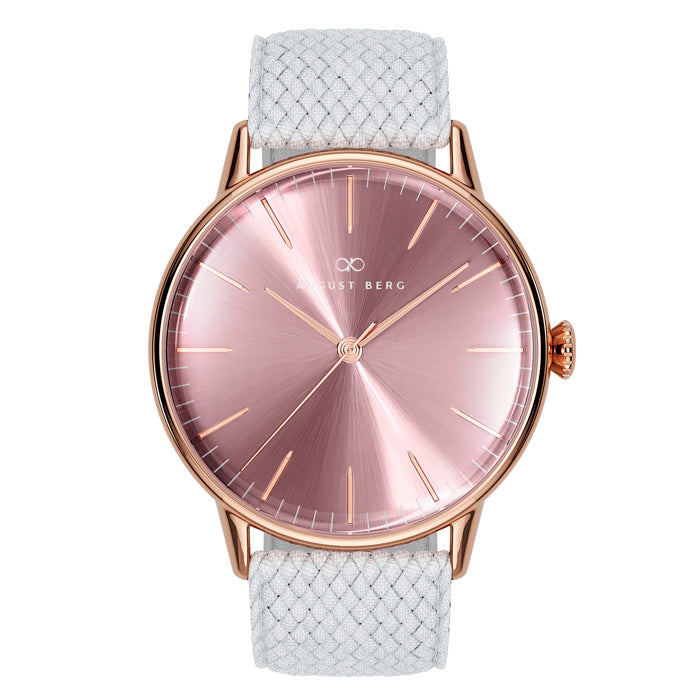Orchid Rose Gold White Perlon - August Berg