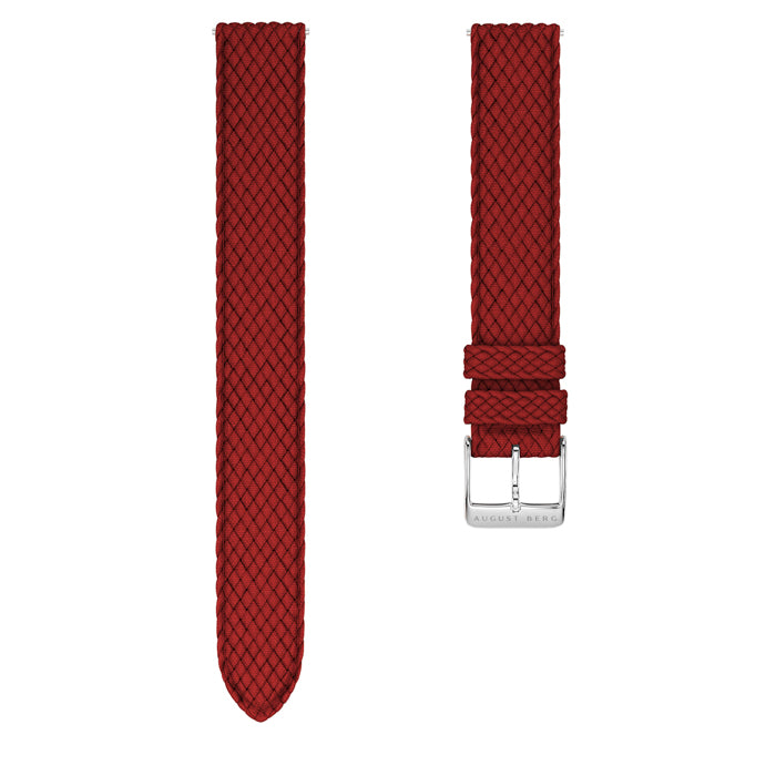 Red Perlon Silver Buckle Strap - August Berg