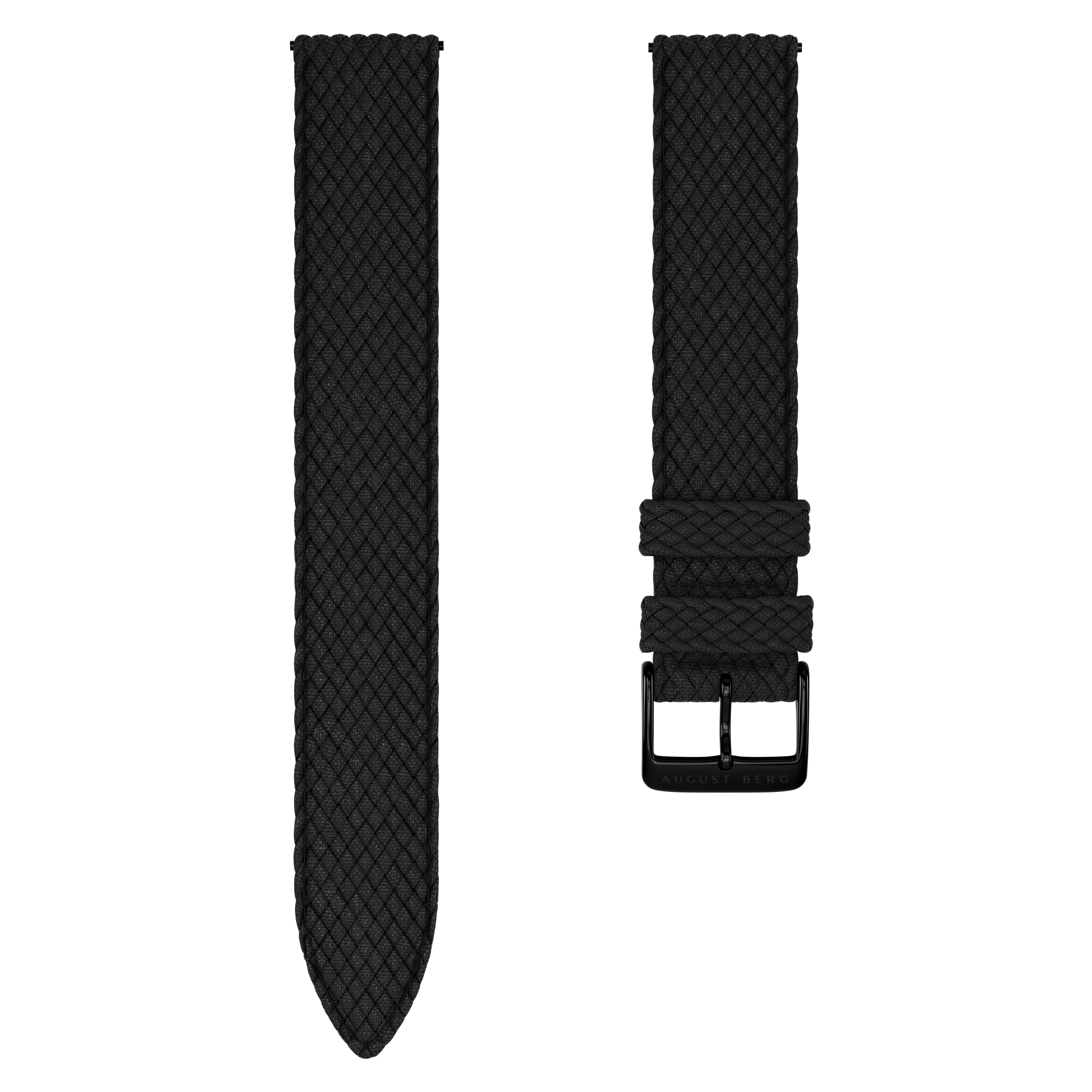 Black Perlon Strap with Matt Black Buckle - August Berg