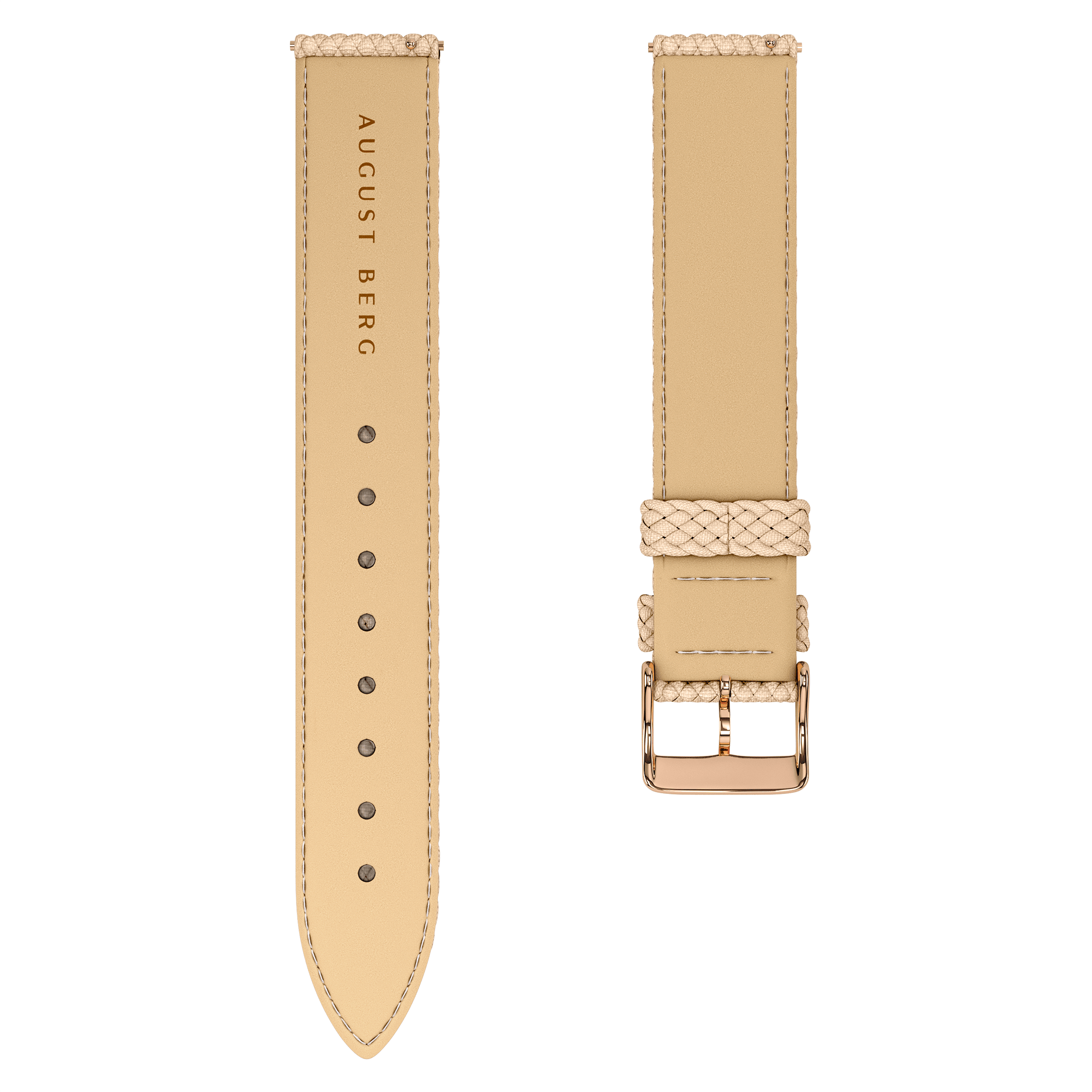 Nude Perlon Rose Gold Buckle Strap - August Berg