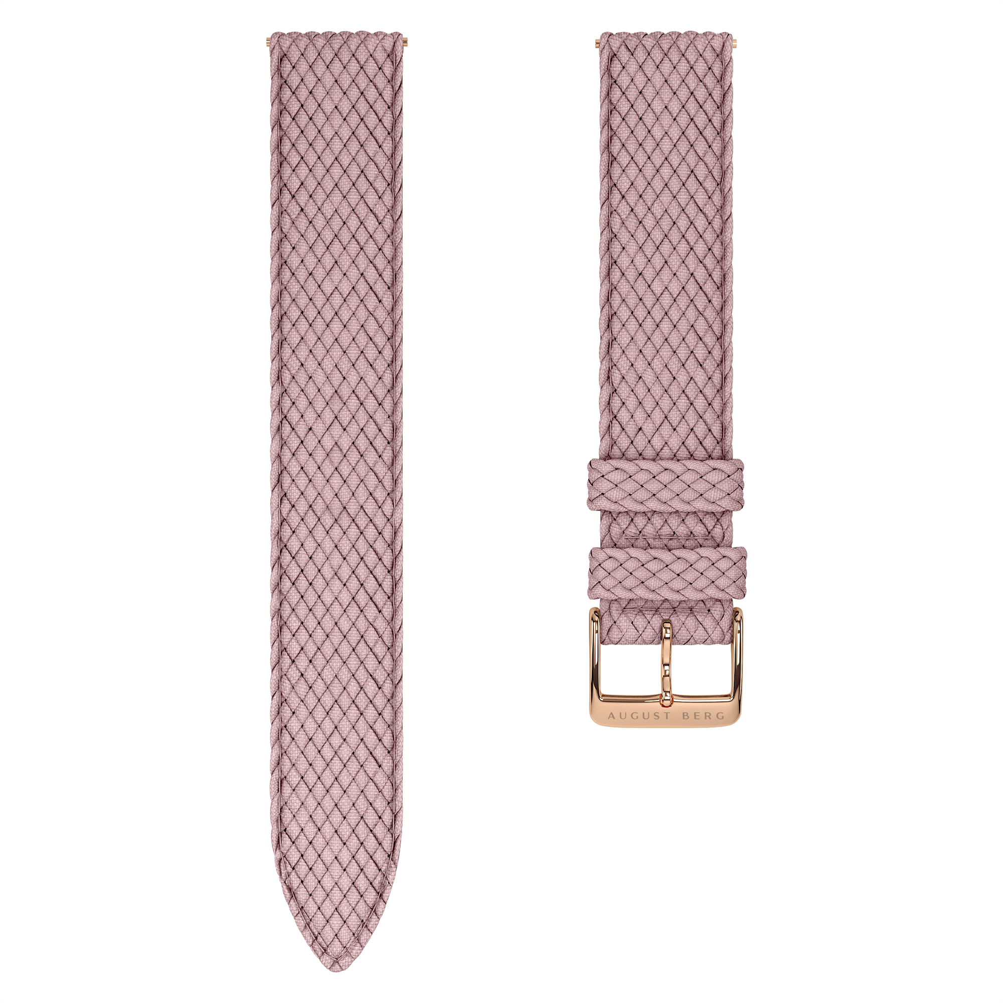 Pink Perlon Rose Gold Buckle Strap - August Berg