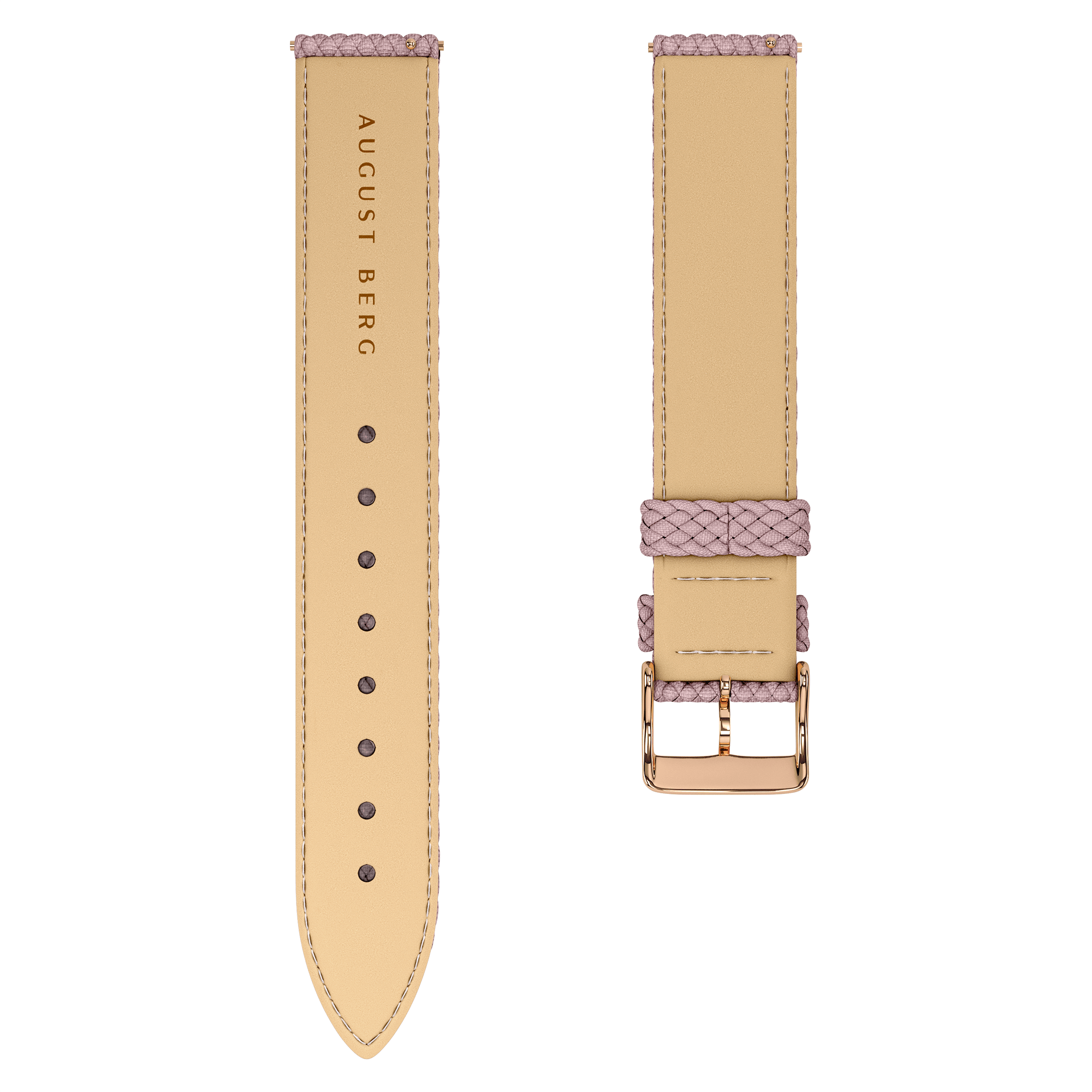 Pink Perlon Rose Gold Buckle Strap - August Berg