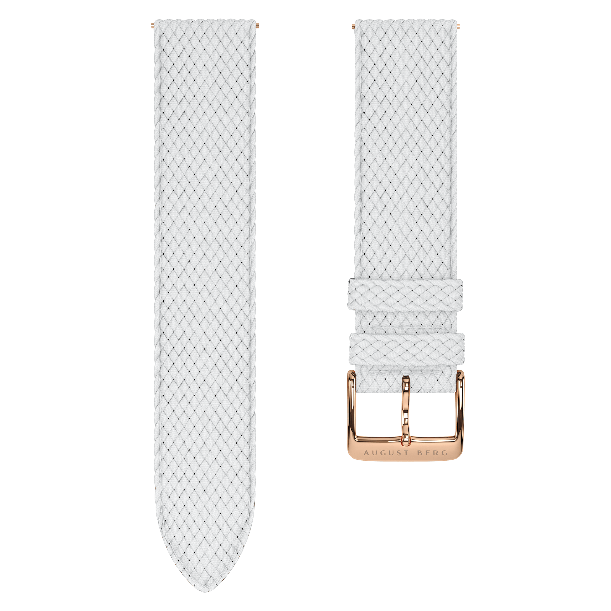 White Perlon Rose Gold Buckle Strap - August Berg