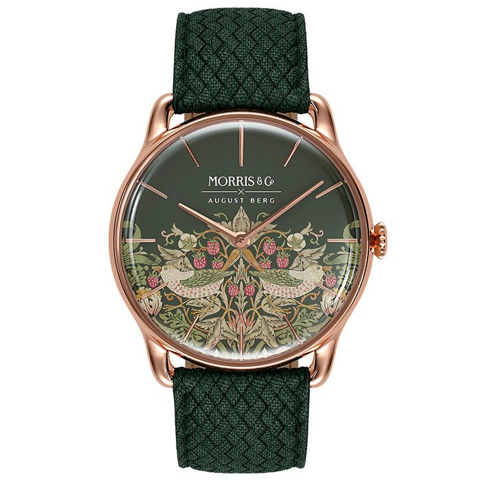 Morris & Co. Fennel Rose Gold Strawberry Thief Watch – August Berg