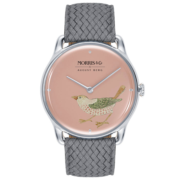 Primrose Silver Strawberry Thief Bird Grey Perlon - August Berg