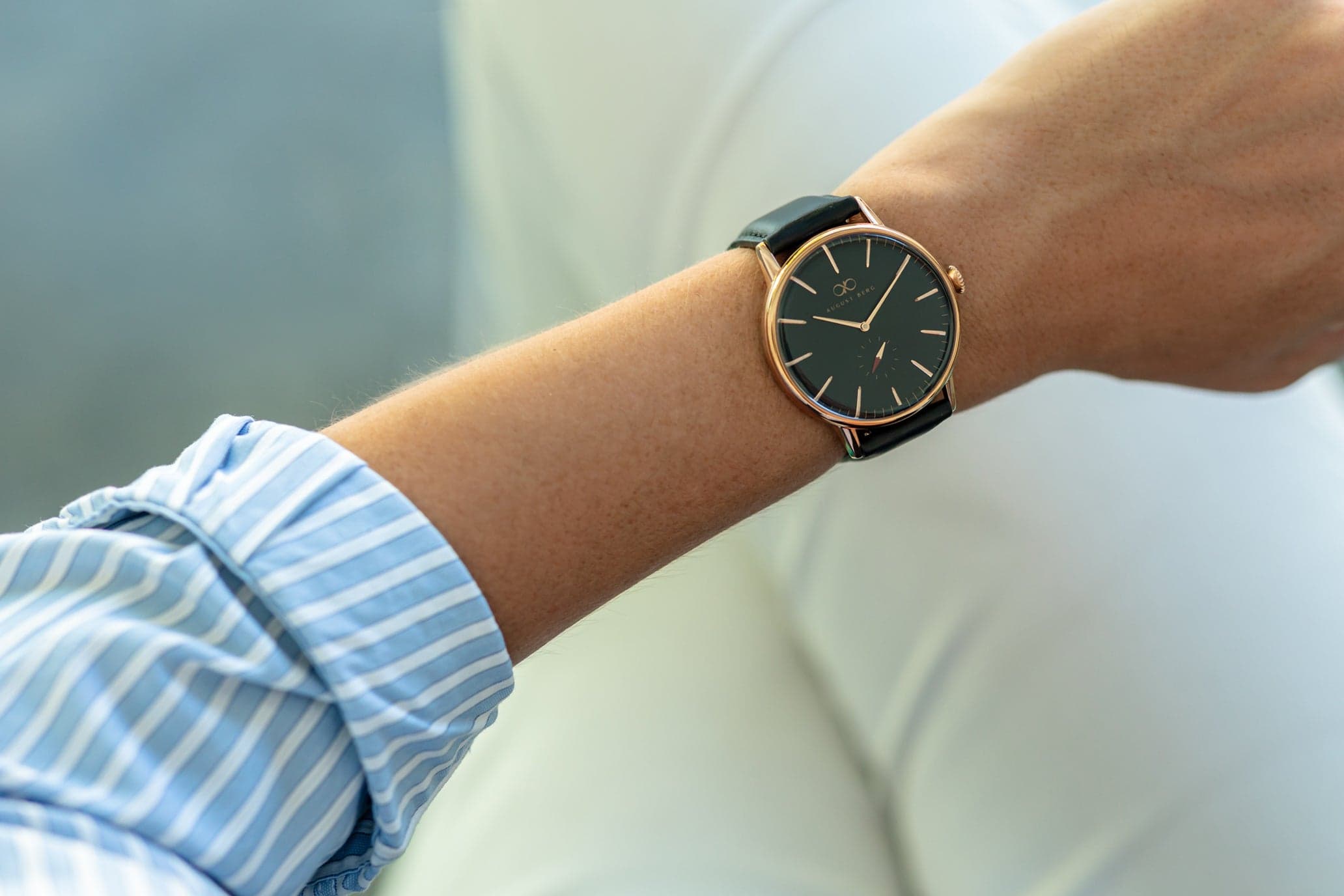 40mm August Berg watch on a wrist