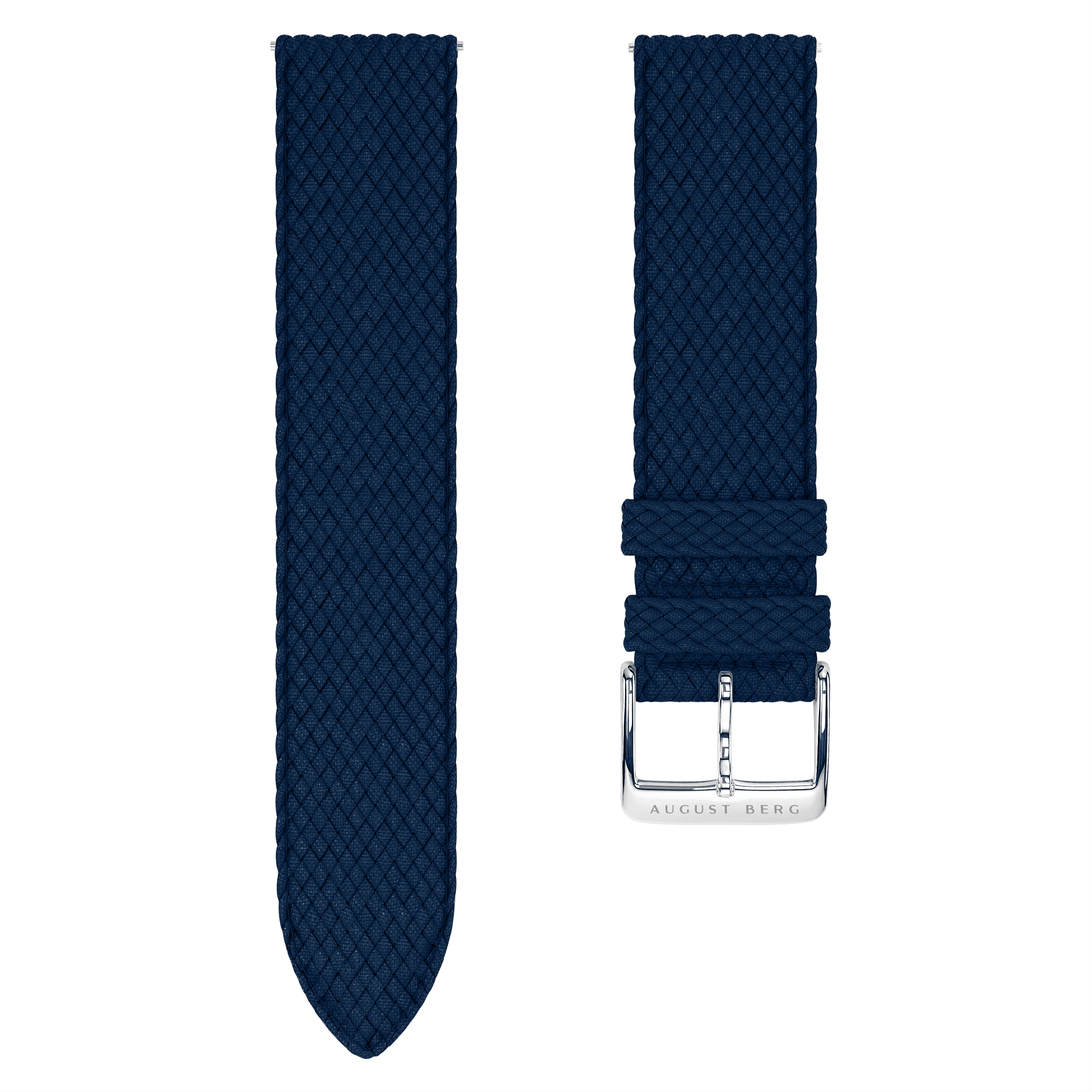 Deep Blue Perlon Silver Buckle Strap