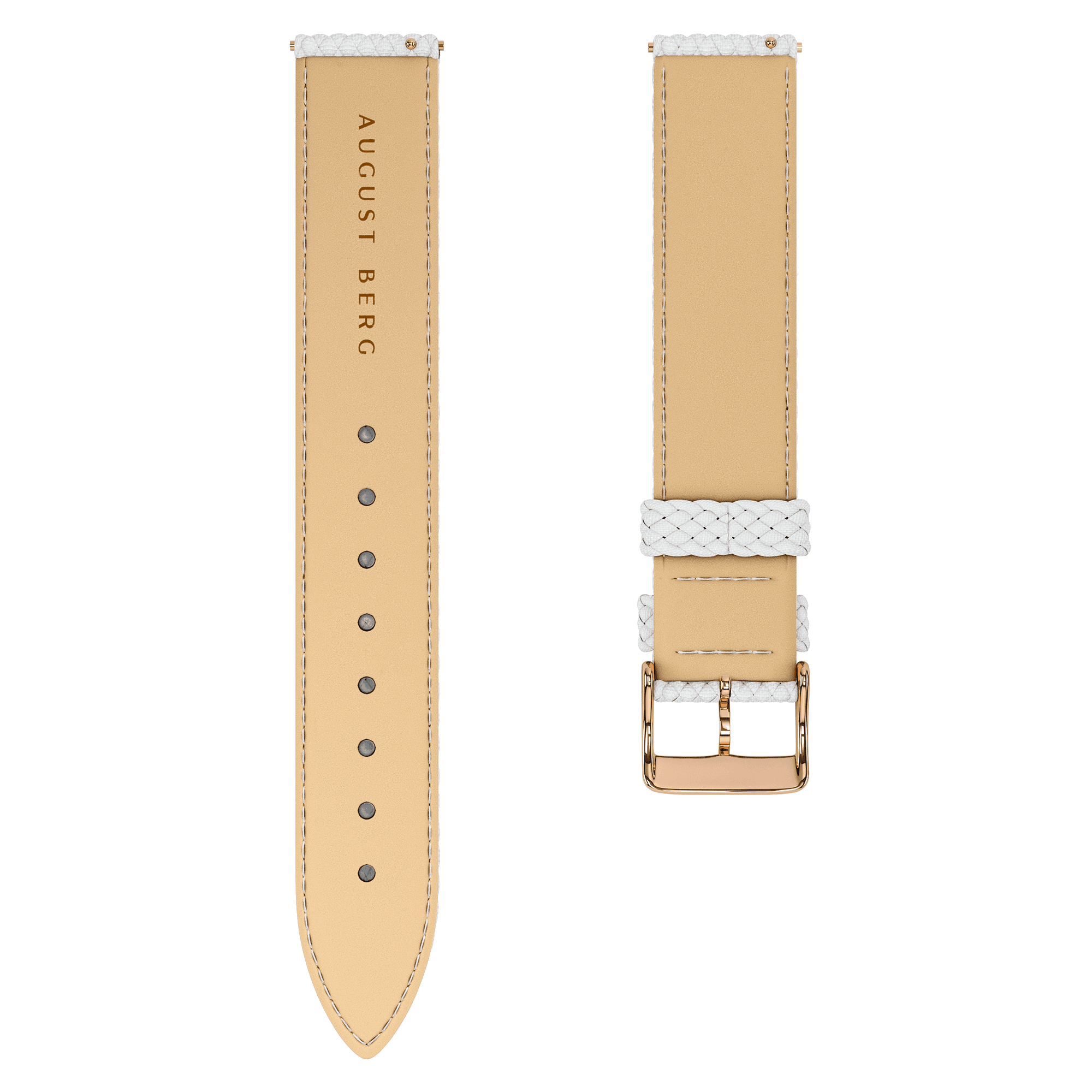 White Perlon Rose Gold Buckle Strap alternate view