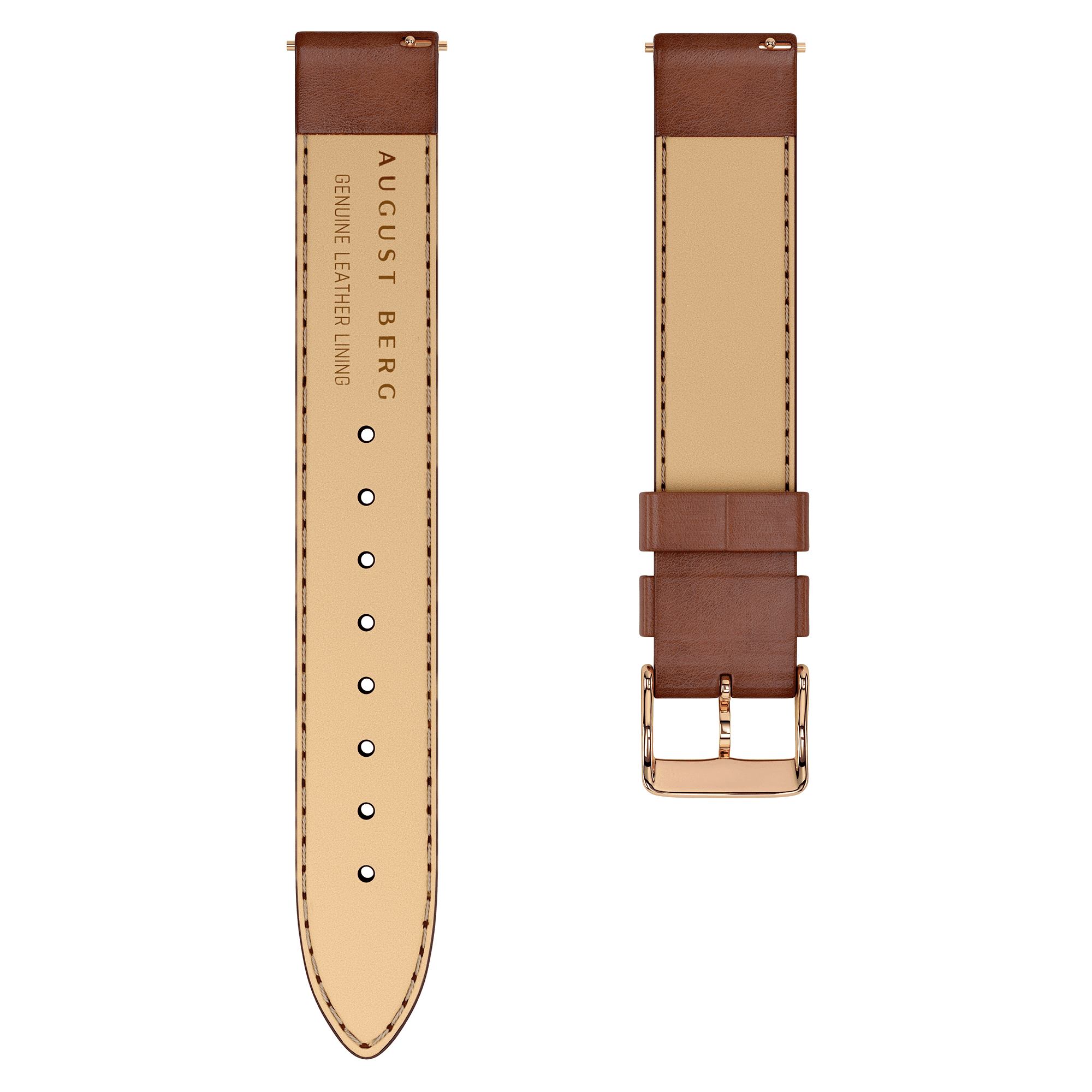 Dark Brown Leather Gold Buckle Strap alternate view