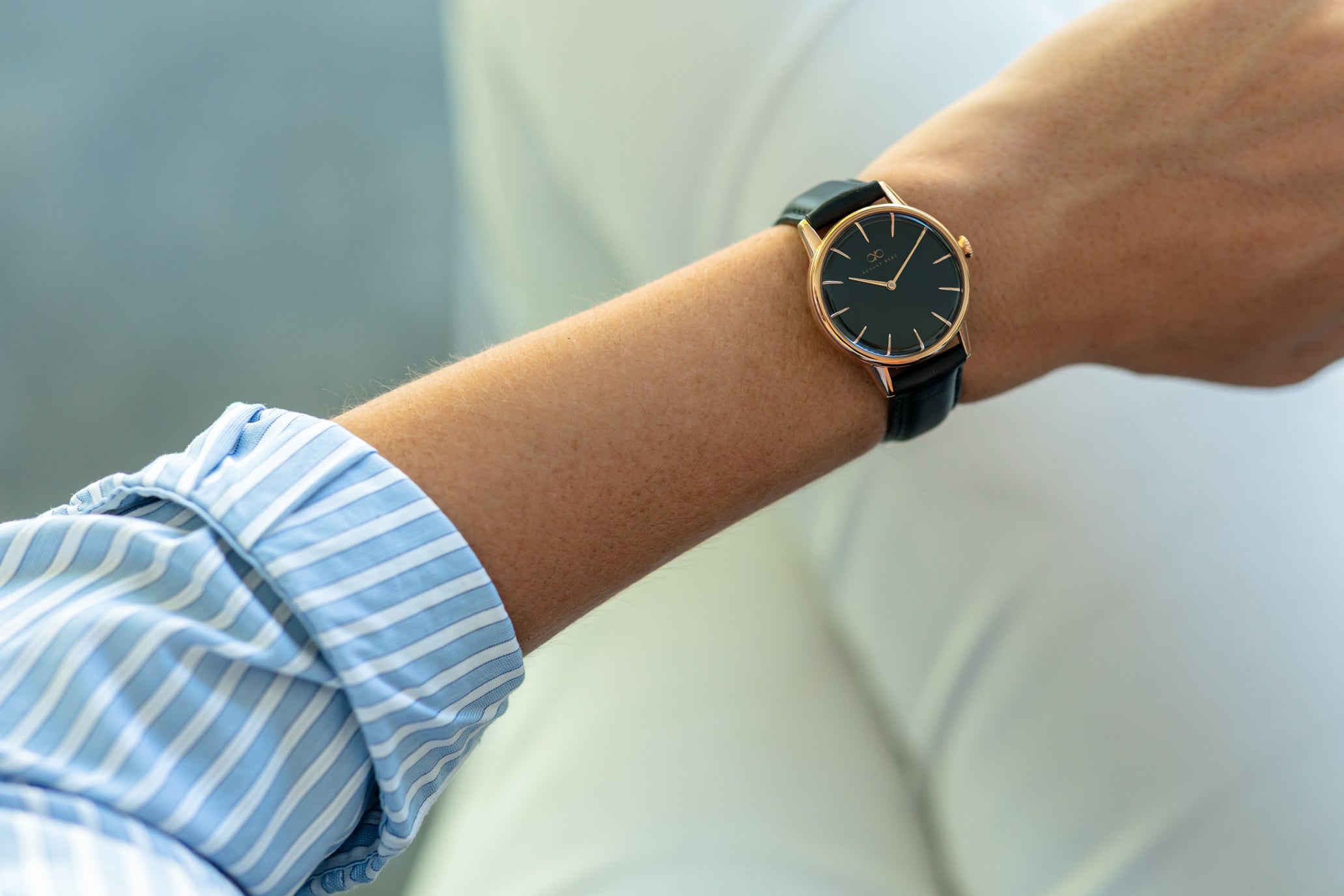 August Berg 32 mm watch on a wrist