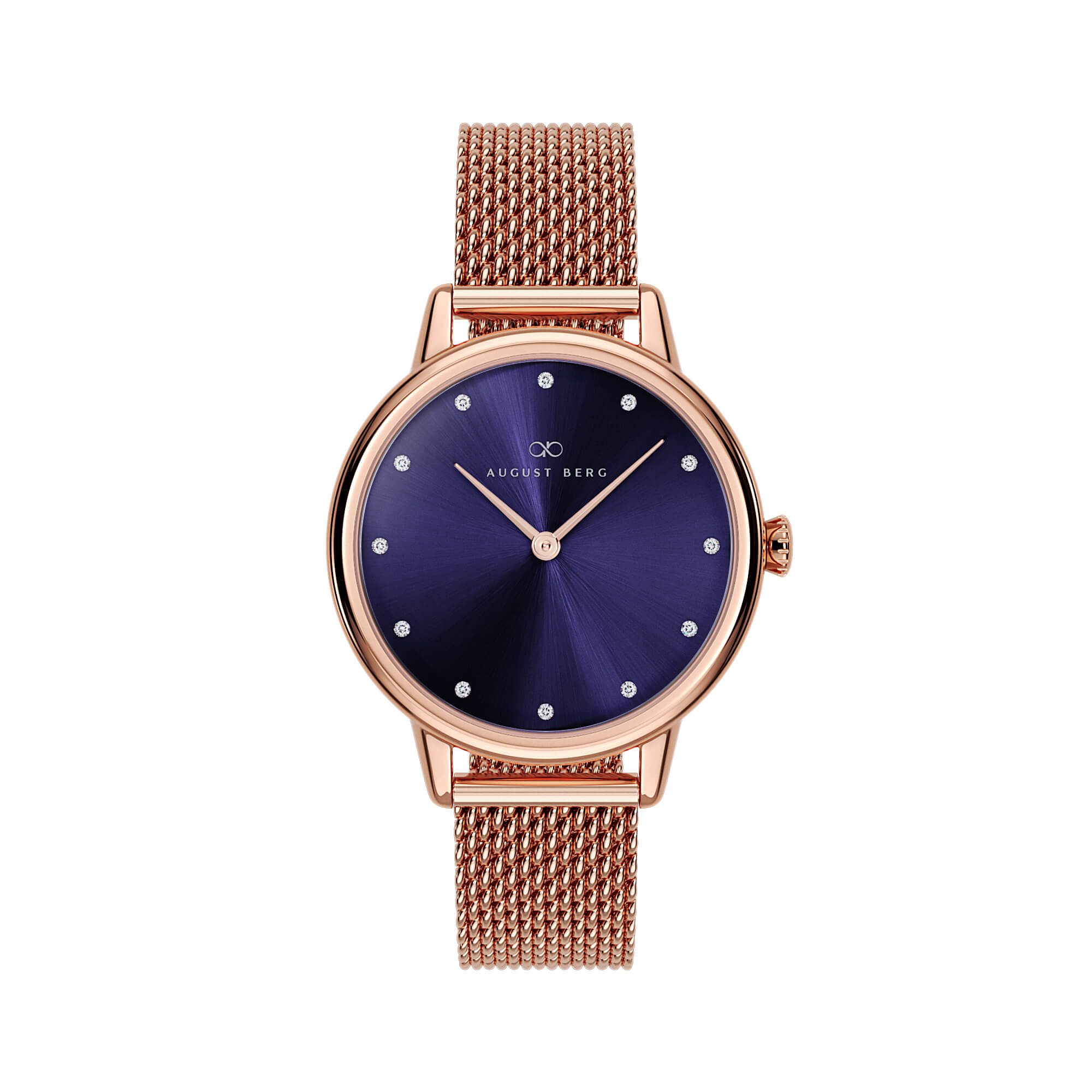 august berg Petite Strawberry Thief Silver Fennel Perlon Strap Watch