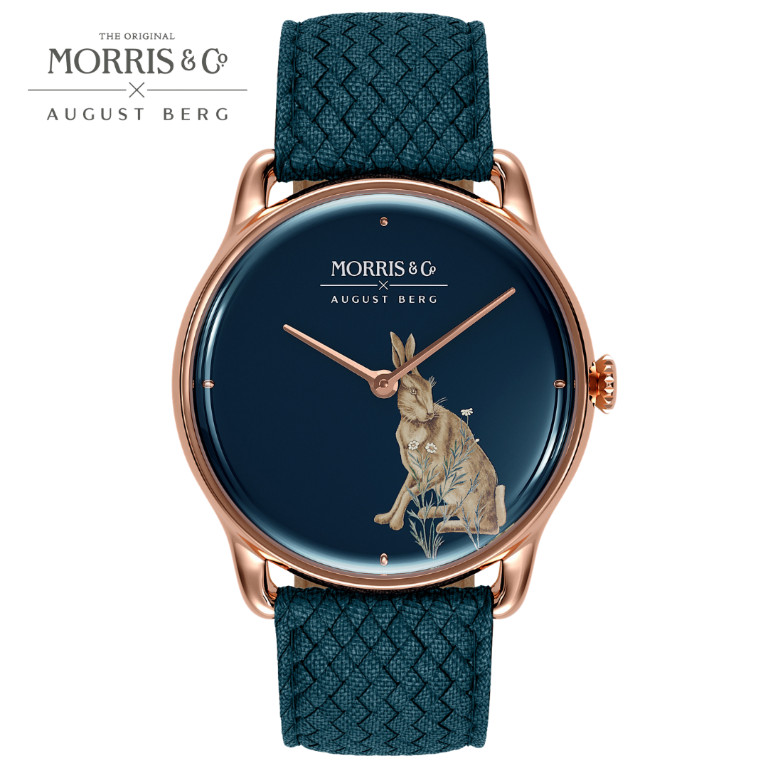 august berg Morris & Co. Indigo Rose Gold Forest Hare Watch