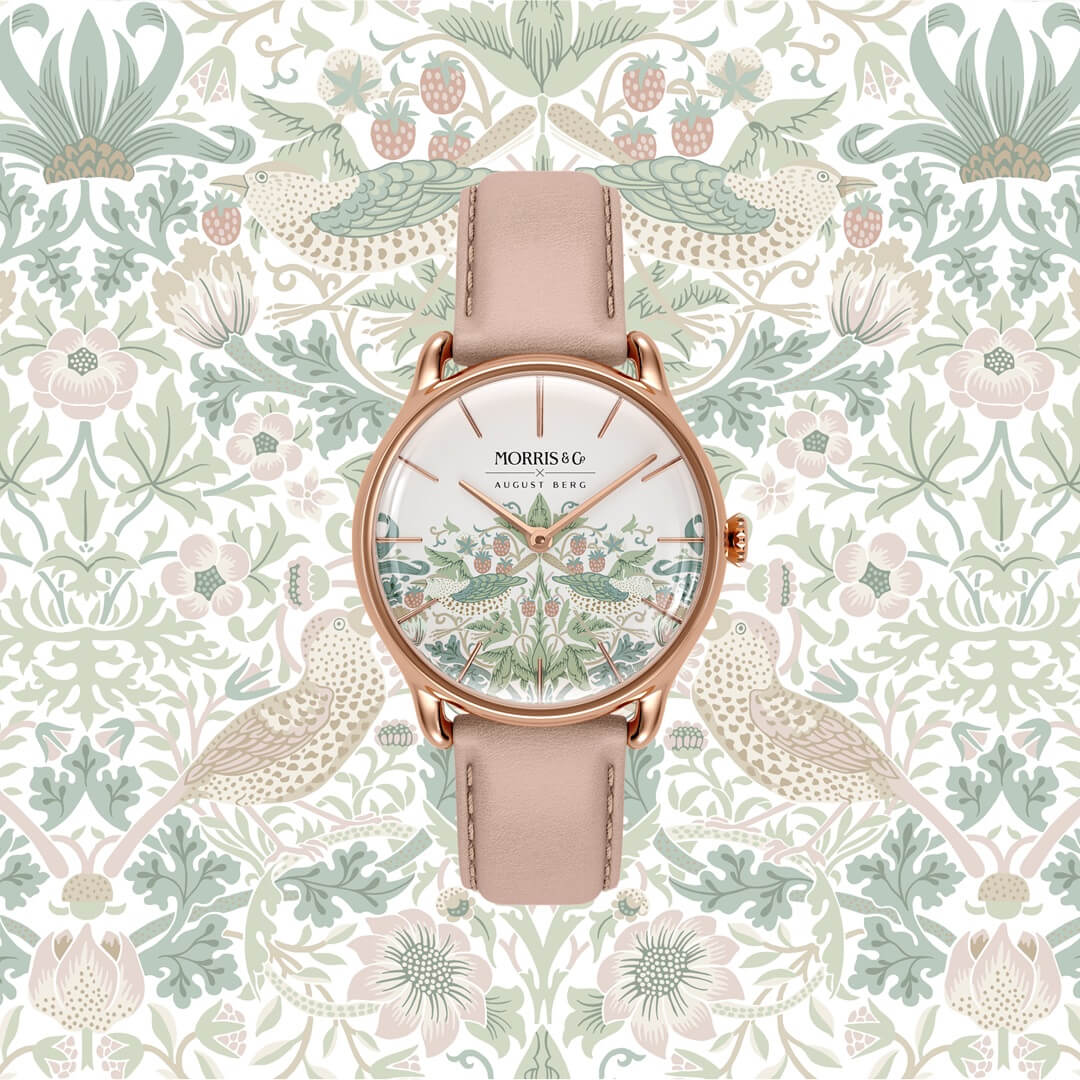 New Simply Strawberry Thief | Cochineal Pink Italian Leather | Rose Gold (2023) - August Berg