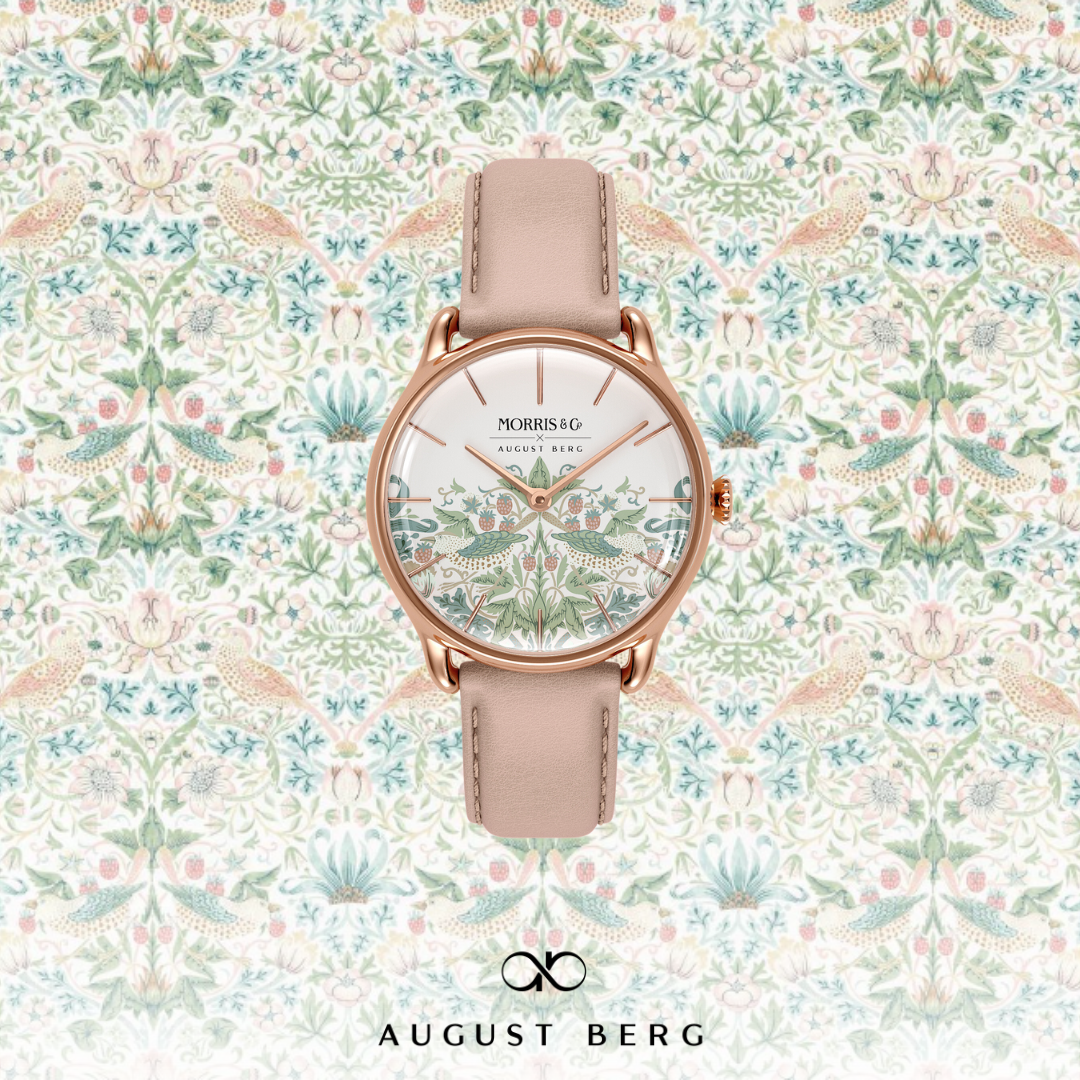 New Simply Strawberry Thief | Cochineal Pink Italian Leather | Rose Gold (2023) - August Berg