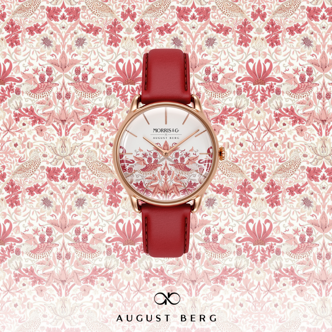 New Simply Strawberry Thief | Madder Rouge Italian Leather | Rose Gold (2023) - August Berg