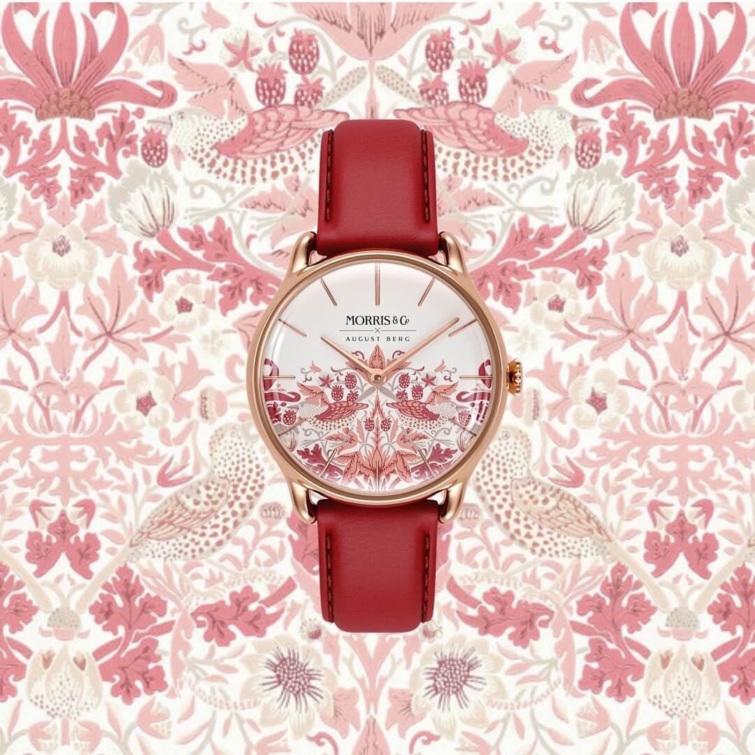 New Simply Strawberry Thief | Madder Rouge Italian Leather