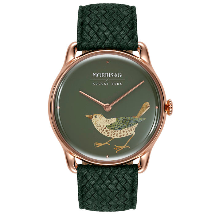 Morris & Co. Crimson Silver Strawberry Thief Bird Watch