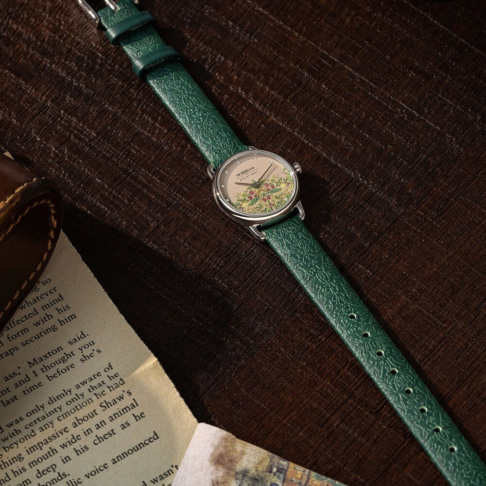 Petite Strawberry Thief Fennel Watch | August Berg