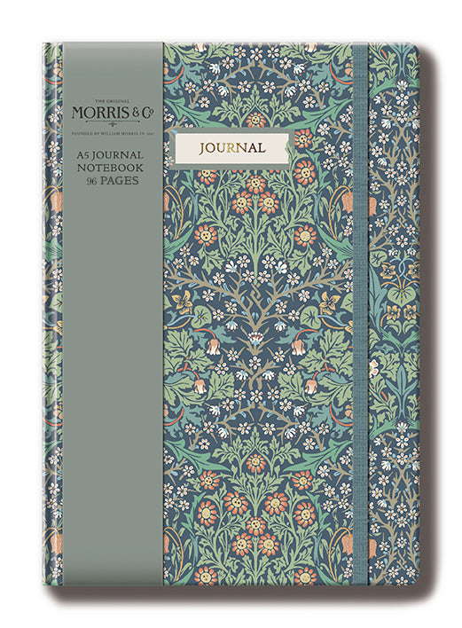 William Morris A5 Journal (blank) - Linen Effect Cover (Fennel) - August Berg