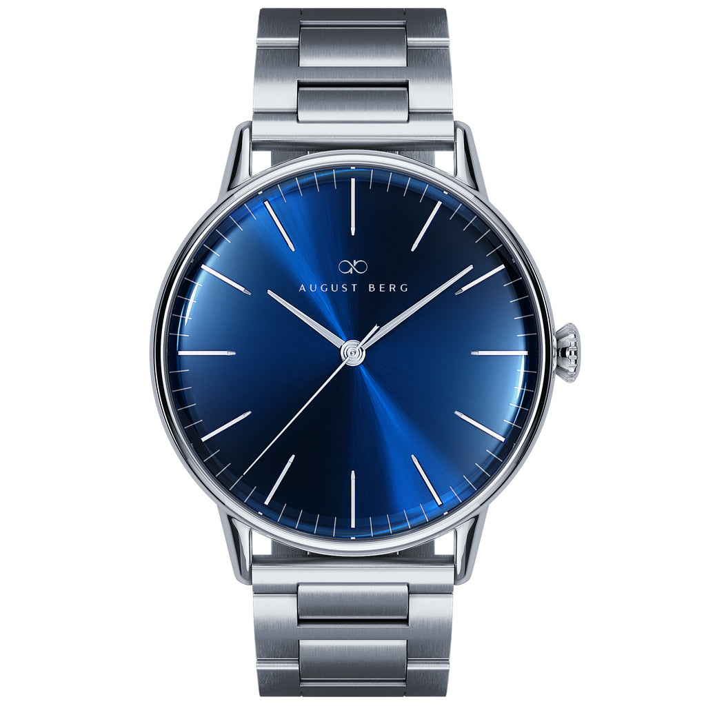 august berg Serenity Link Deep Blue Silver Watch | August Berg