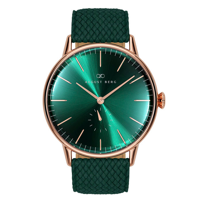 Green Dial Rose Gold Watch With Rose Gold Strap – August Berg