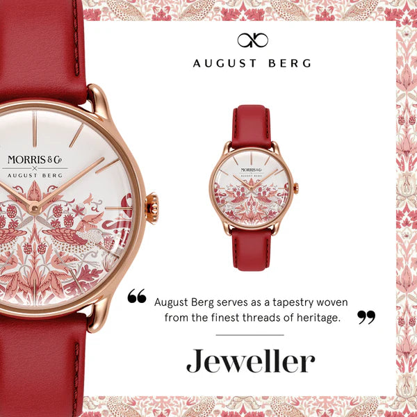 New Simply Strawberry Thief | Madder Rouge Italian Leather | Rose Gold (2023) - August Berg
