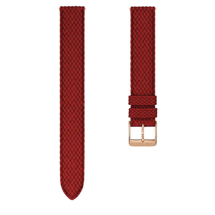 Red Perlon Rose Gold Buckle Strap - August Berg