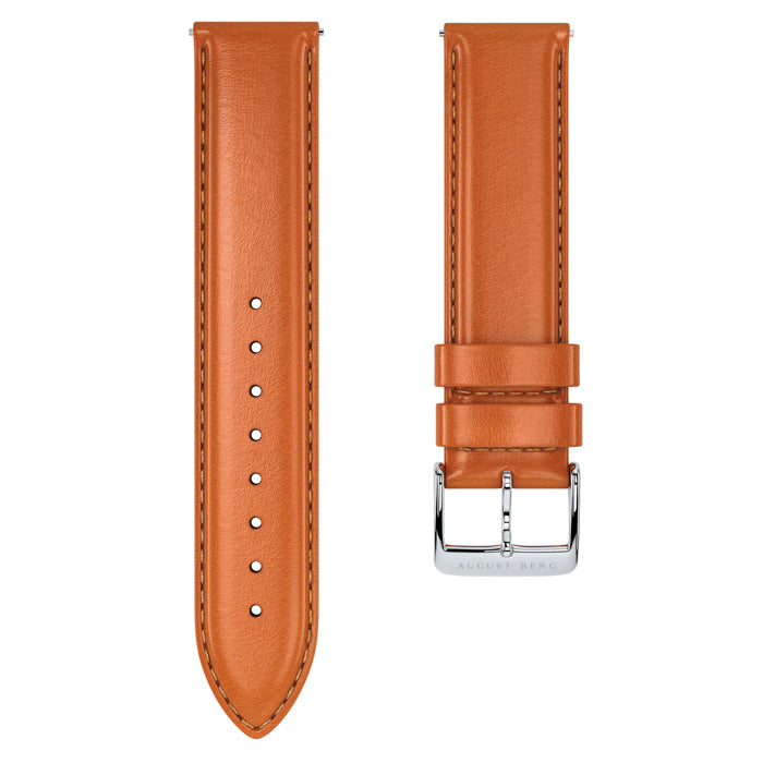 Light Brown Leather Silver Buckle Strap - August Berg